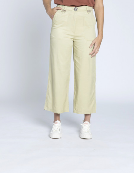 Pantalón recto beige