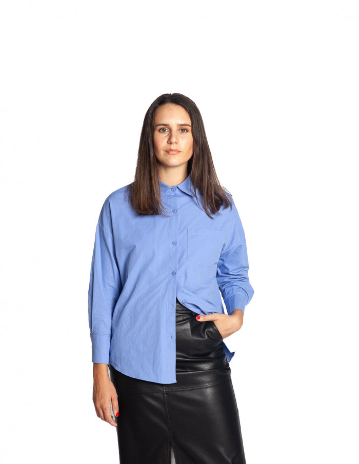 Camisa oversize azul sale