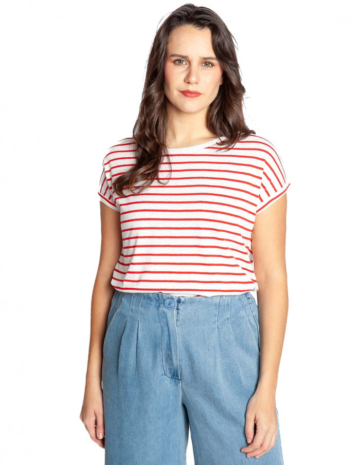 Camiseta rayas rojas Yulietta Ichi Sommes Demode Zaragoza